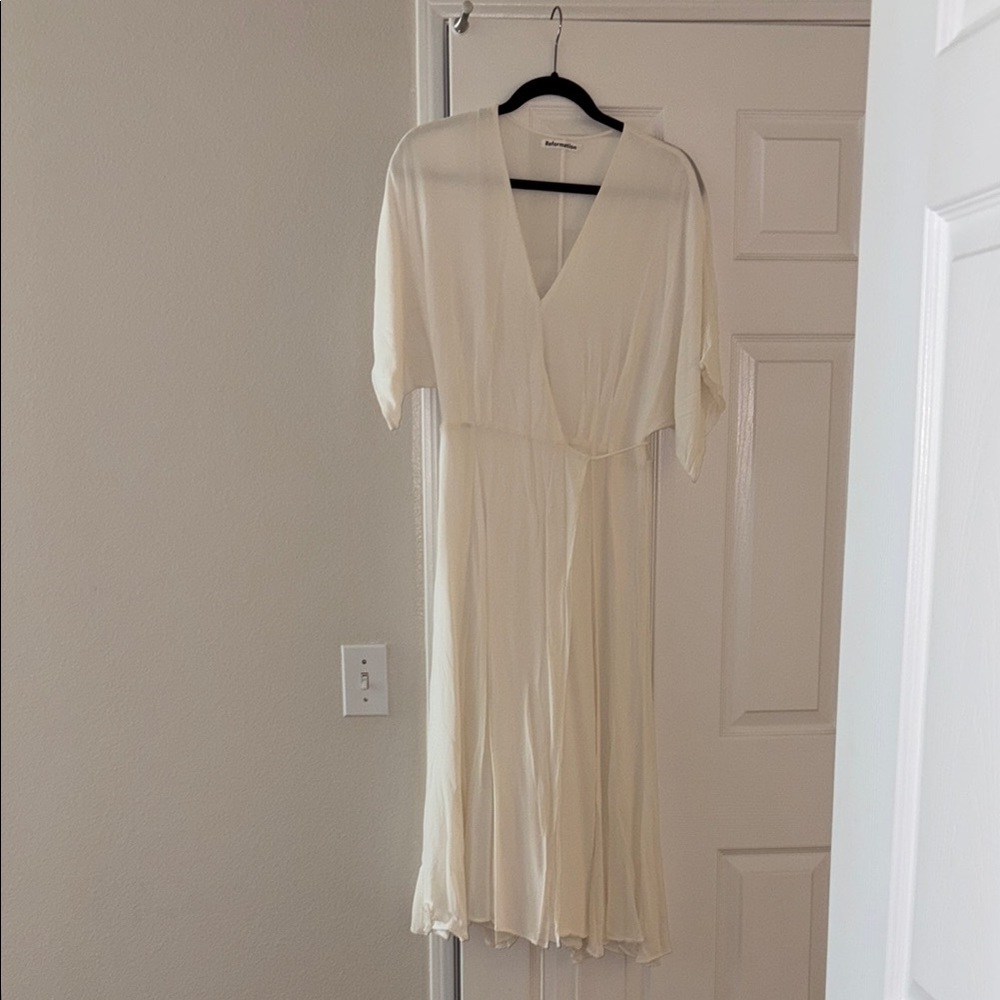 Reformation Cream Midi Dress